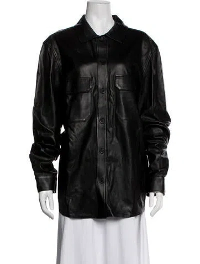 Pre-owned Cos Leather Jacket In Black