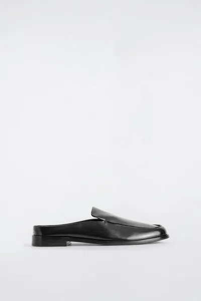 Cos Leather Mule Loafers In Black