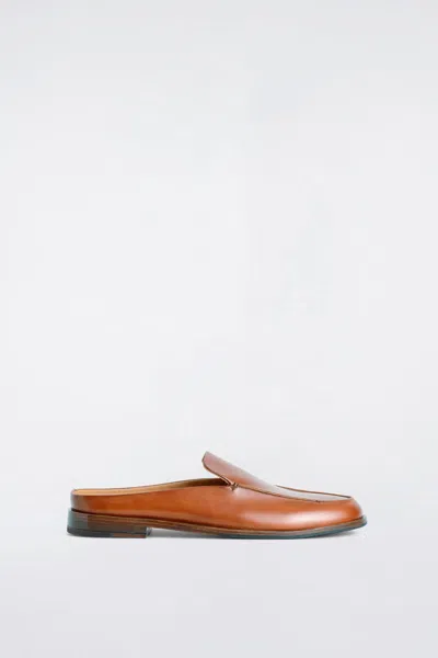 Cos Leather Mule Loafers In Brown