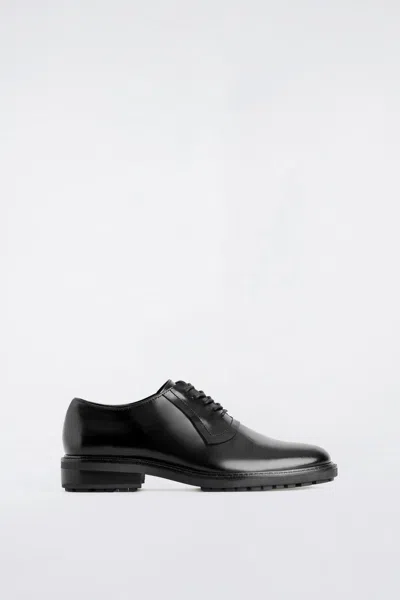 Cos Leather Oxford Shoes In Black