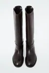 Cos Leather Riding Boots In Brown