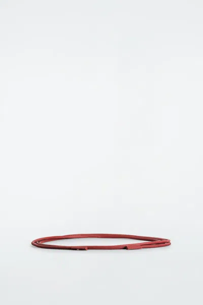 Cos Leather Rope Belt In Red
