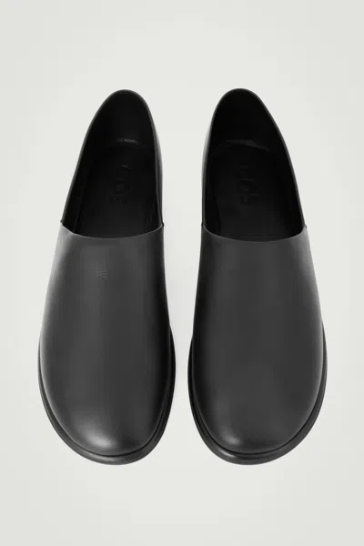 Cos Leather Slip-on Shoes In Black