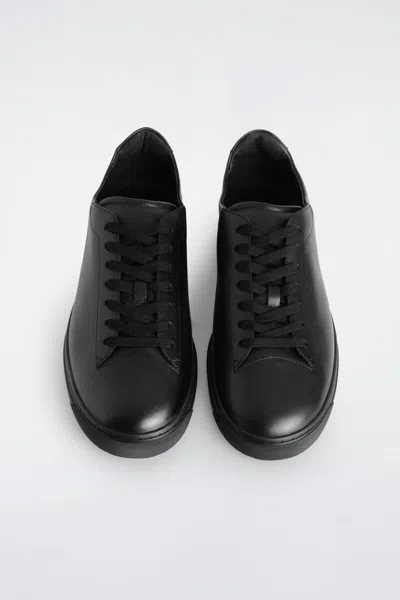 Cos Leather Sneakers In Black