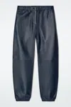 Cos Leather Straight-leg Joggers In Blue