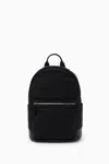 COS LEATHER-TRIMMED CANVAS BACKPACK