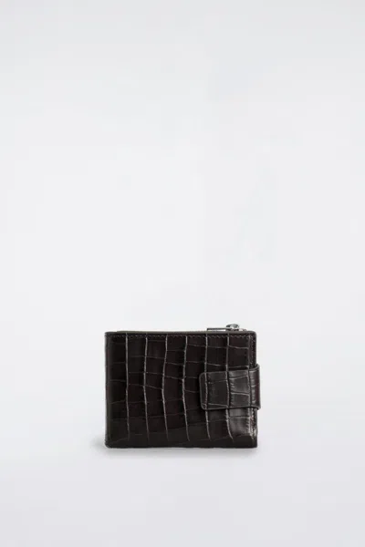 Cos Leather Wallet In Brown