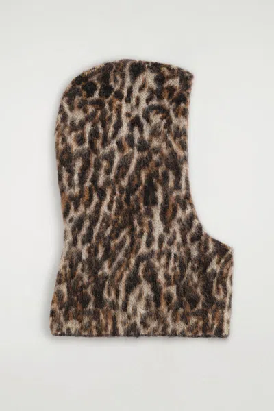 Cos Leopard-jacquard Balaclava In Yellow