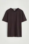 Cos T-shirt In Leggero Cotone Spazzolato In Brown