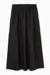 Cos Linen A-line Maxi Skirt In Black