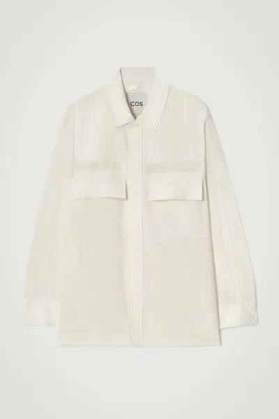 Cos Linen-blend Utility Overshirt In Beige