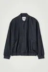 Cos Linen Bomber Jacket In Blue In Bleu