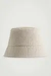 Cos Linen Bucket Hat In Beige