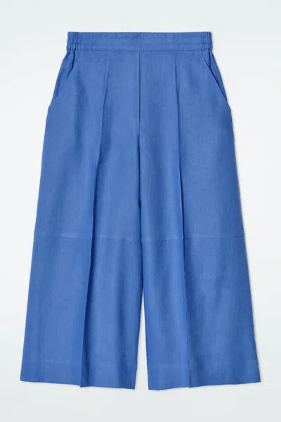 Cos Linen Culottes In Blue