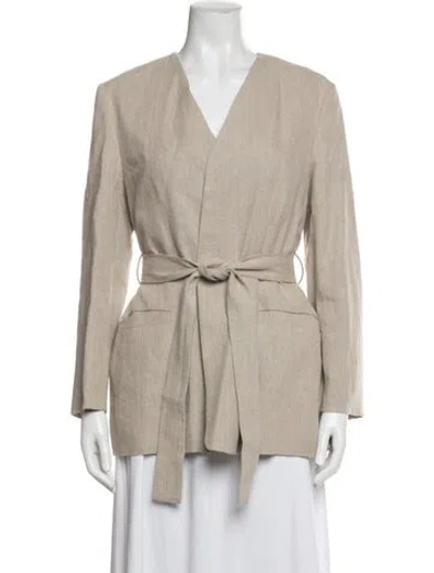 Pre-owned Cos Linen Jacket In Neutral