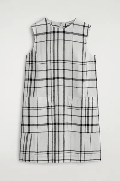 Cos Linen Mini Shift Dress In White