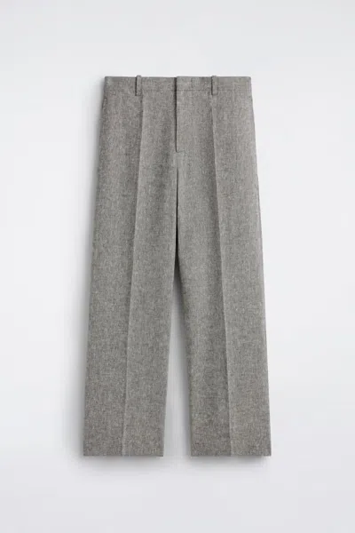 Cos Linen Relaxed-fit Straight-leg Trousers In Brown