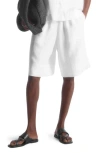 Cos Elasticated Linen Shorts In White Light