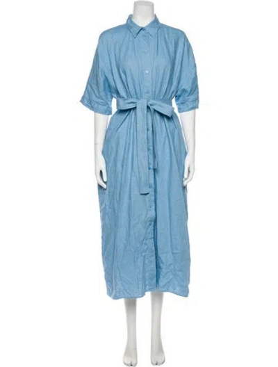 Pre-owned Cos Linen Striped Jacket In Blue