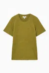 Cos Linen T-shirt In Yellow
