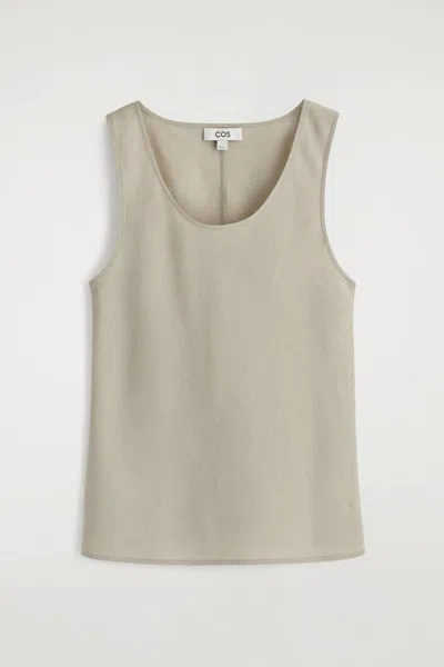Cos Linen Tank Top In Beige In Neutral