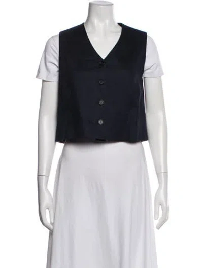 Pre-owned Cos Linen Vest In Blue