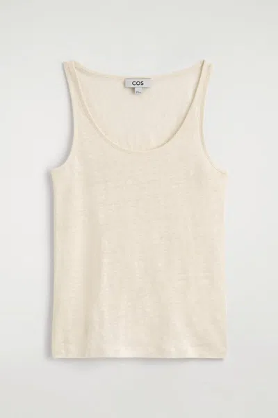 Cos Linen-jersey Tank Top In Neutral