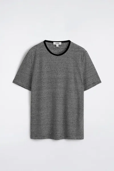 Cos Linen-jersey T-shirt In Black