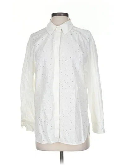 Pre-owned Cos Long Sleeve Blouse In White