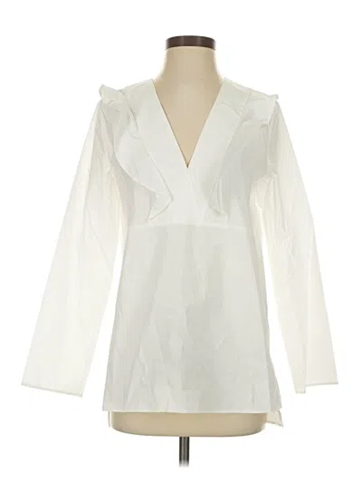 Pre-owned Cos Long Sleeve Blouse In White