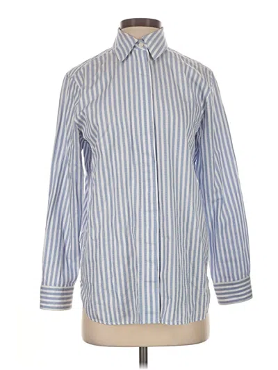 Pre-owned Cos Long Sleeve Button Down Shirt In Blue