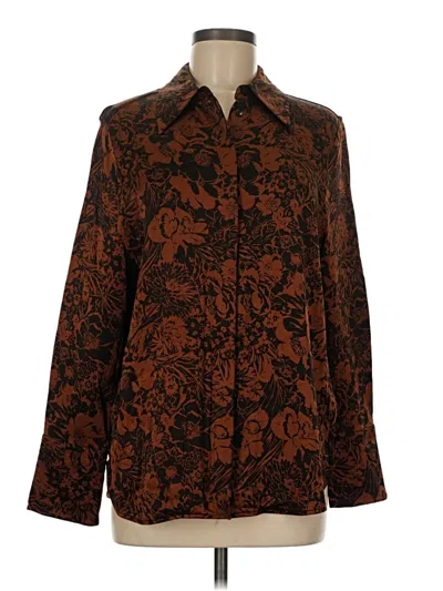 Pre-owned Cos Long Sleeve Button Down Shirt In Brown