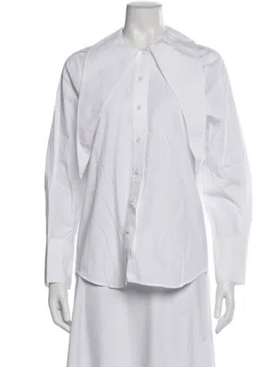 Pre-owned Cos Long Sleeve Button-up Top In White