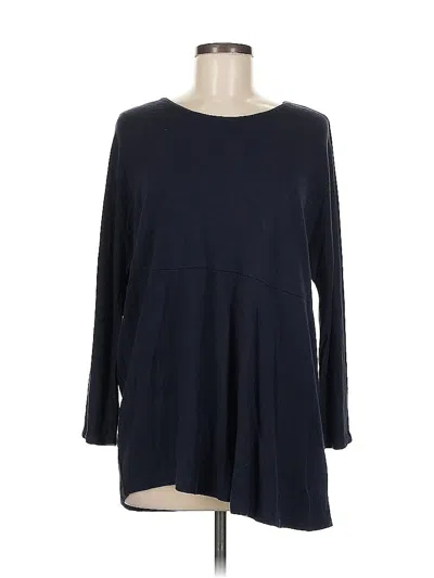 Pre-owned Cos Long Sleeve Top Blue Crew Neck Tops