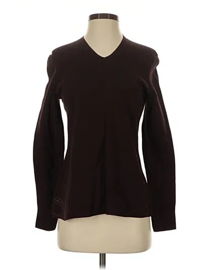 Pre-owned Cos Long Sleeve Top Brown V-neck Tops