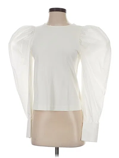 Pre-owned Cos Long Sleeve Top Ivory Square Neckline Tops In White