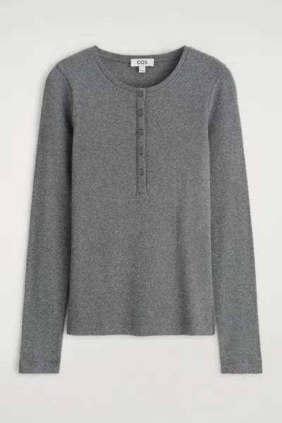 Cos Long-sleeved Henley Top