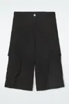 Cos Longline Cargo Shorts In Black