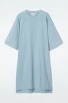 Cos Longline Crew-neck T-shirt In Blue