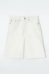 Cos Longline Denim Shorts In White
