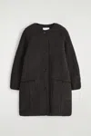 Cos Longline Teddy Jacket In Black