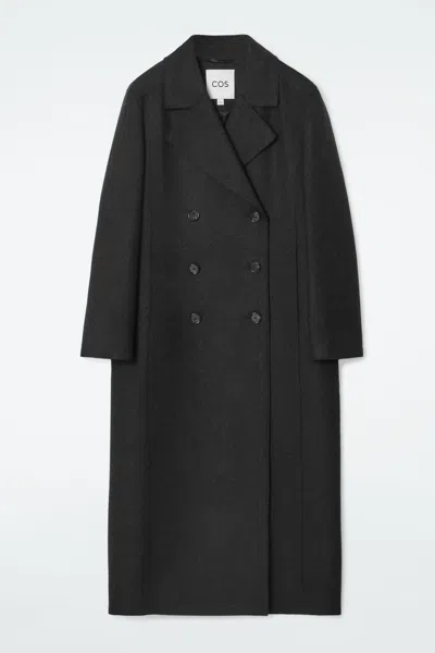 Cos Longline Wool Pea Coat In Grey