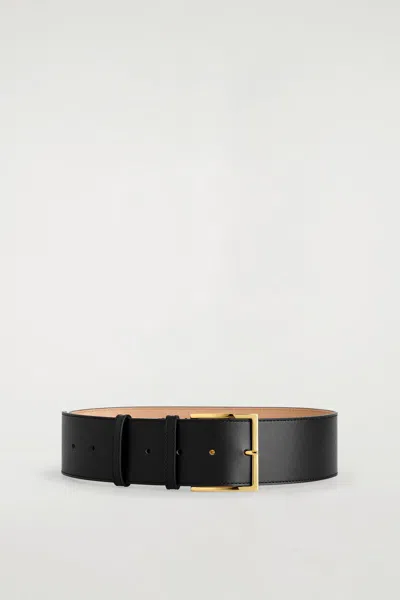 Cos Low-waist Wide Leather Belt In Black