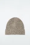 Cos Mélange Wool-blend Beanie In Beige