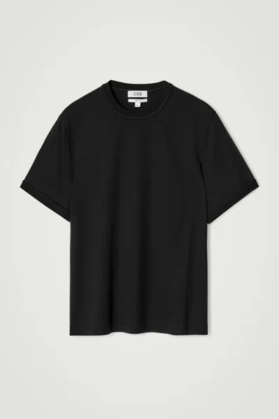 Cos Mercerised-cotton T-shirt In Black