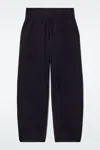 Cos Merino Wool Barrel-leg Trousers In Blue