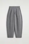 Cos Merino Wool Barrel-leg Trousers In Grey In Gray