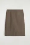 Cos Merino Wool-blend Pencil Skirt In Brown