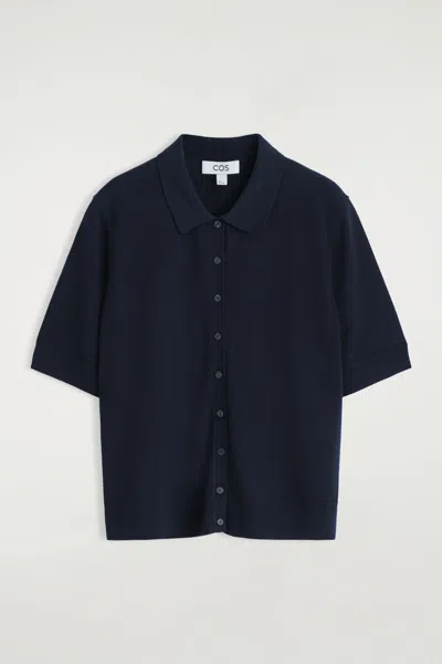Cos Merino Wool-blend Polo Cardigan