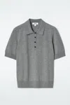 Cos Merino Wool-blend Polo Shirt In Grey